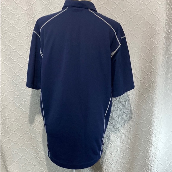 Nike Golf size large Men’s Navy Polo Shirt with White Accents golf dri fit coach - Picture 6 of 7